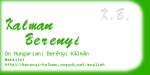 kalman berenyi business card