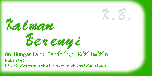kalman berenyi business card